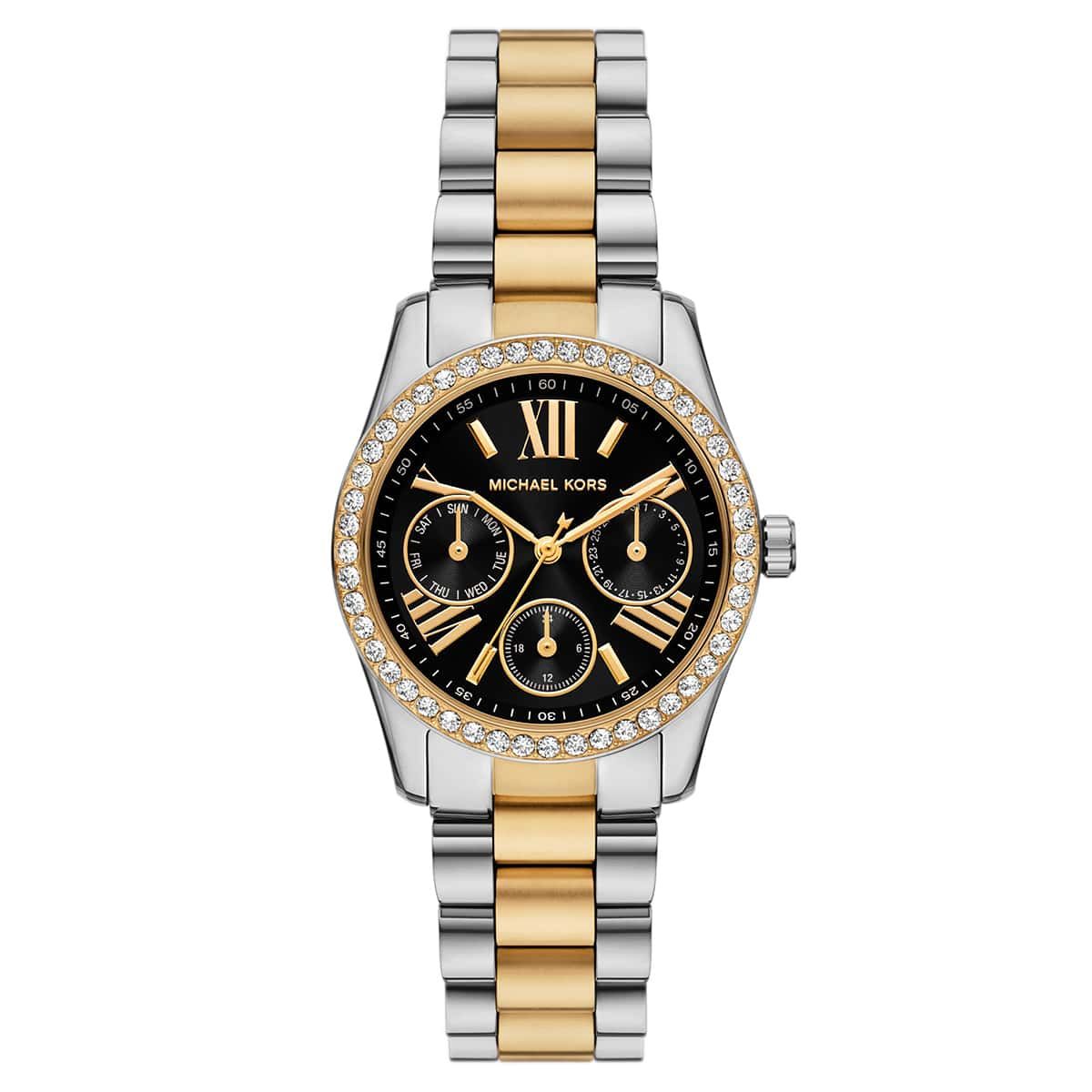 MICHAEL KORS MK7265 BLACK DIAL SILVER/GOLD STAINLESS BRACELET WOMENS WATCH Michael Kors Ladies Watch Jessa MK7266 | Watches Prime main image 2
