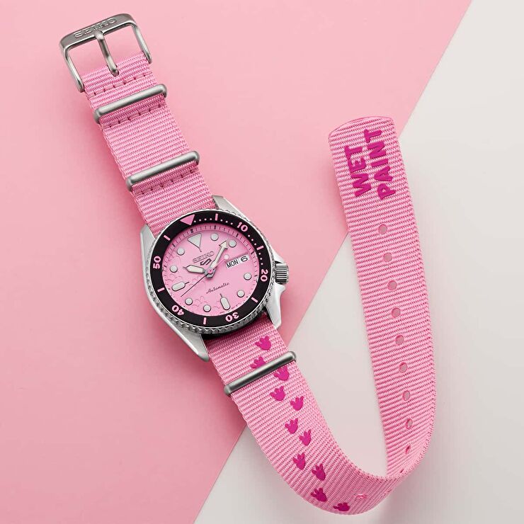 Seiko 5 S5-SRPM07K Seiko 5 Sports x Pink Panther Limited Edition Kol Saati