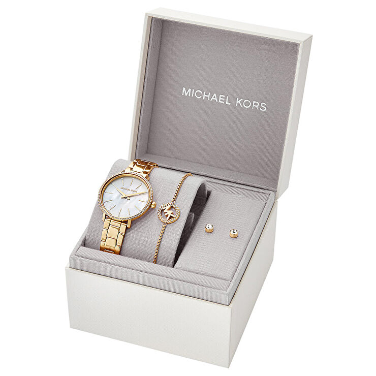 Michael Kors MK1065SET Kadın Kol Saati Bileklik ve Küpe Seti