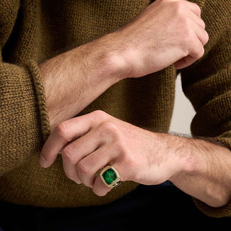Fossil FLE1213 Nick Jonas x Fossil Machine Luxe Green Vignette Yüzük Saat