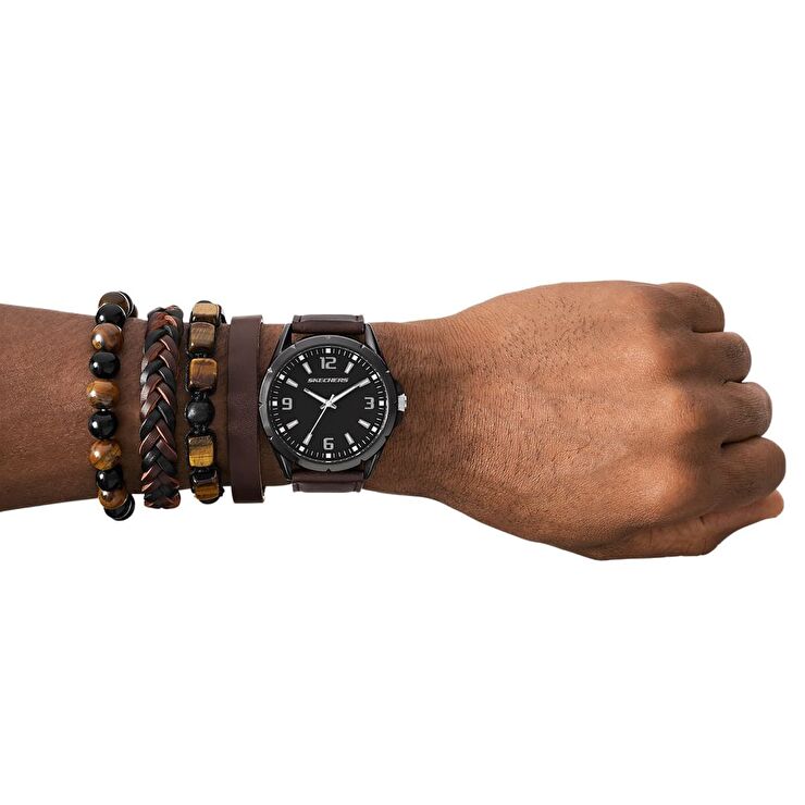 Skechers SR9119 Erkek Kol Saati ve Bileklik Seti