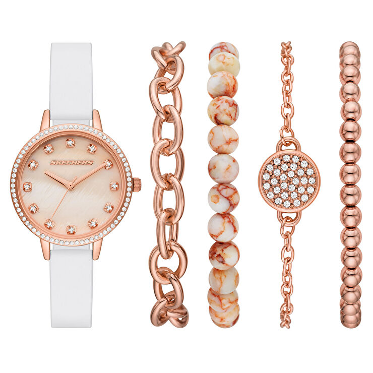 Skechers SR9080 Kadın Kol Saati ve Bileklik Seti