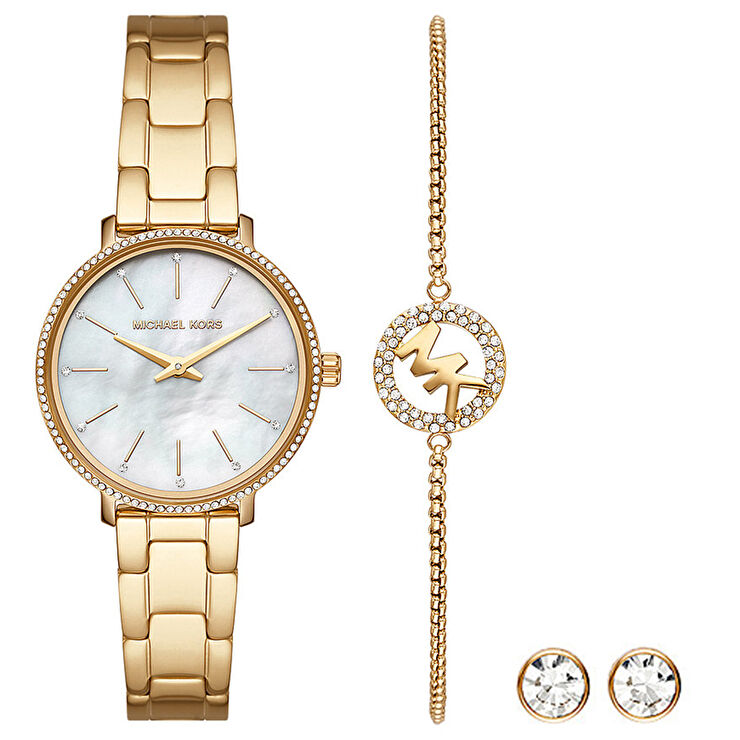 Michael Kors MK1065SET Kadın Kol Saati Bileklik ve Küpe Seti